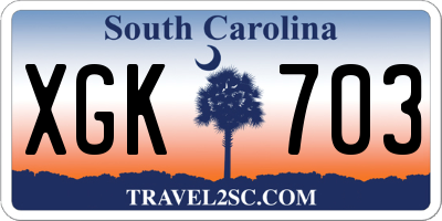 SC license plate XGK703