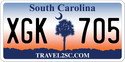 SC license plate XGK705