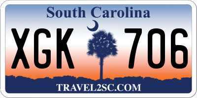 SC license plate XGK706