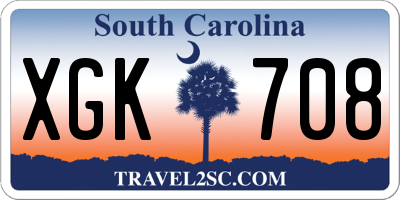 SC license plate XGK708