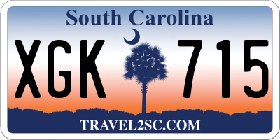 SC license plate XGK715