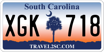 SC license plate XGK718