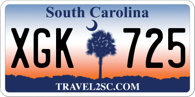 SC license plate XGK725