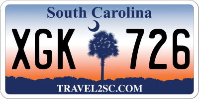 SC license plate XGK726