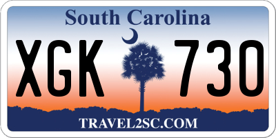 SC license plate XGK730