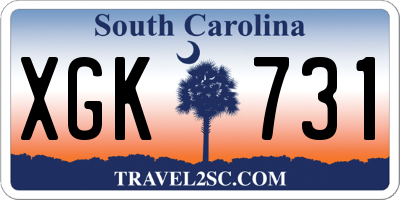SC license plate XGK731