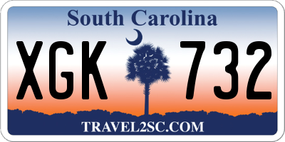 SC license plate XGK732