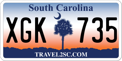 SC license plate XGK735