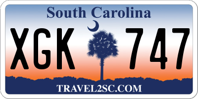 SC license plate XGK747