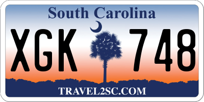SC license plate XGK748