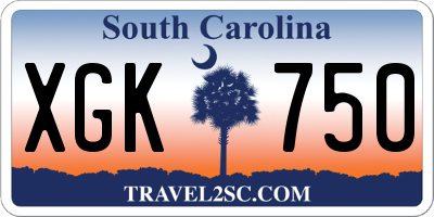 SC license plate XGK750