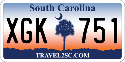 SC license plate XGK751