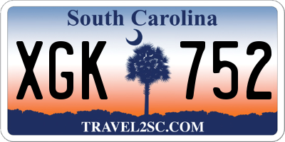 SC license plate XGK752