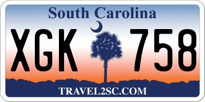 SC license plate XGK758