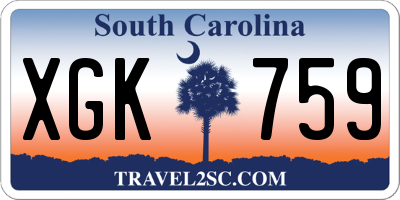 SC license plate XGK759