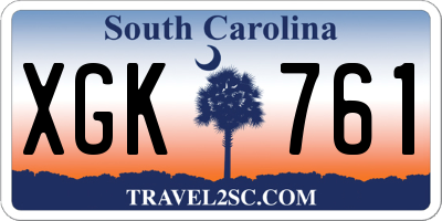 SC license plate XGK761