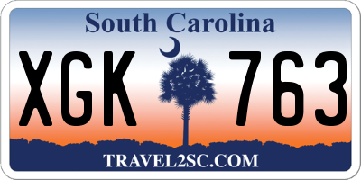 SC license plate XGK763