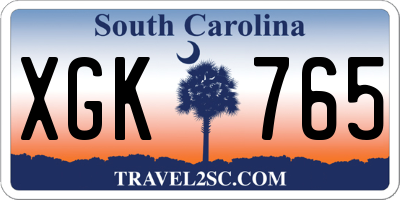 SC license plate XGK765