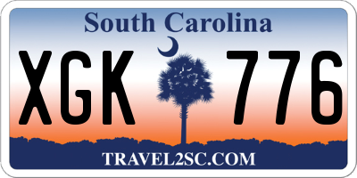 SC license plate XGK776