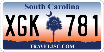 SC license plate XGK781