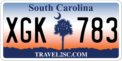 SC license plate XGK783