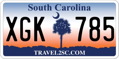 SC license plate XGK785