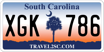SC license plate XGK786