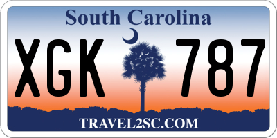 SC license plate XGK787