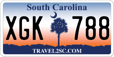 SC license plate XGK788