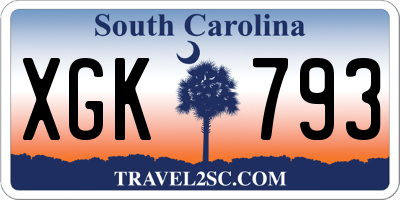 SC license plate XGK793