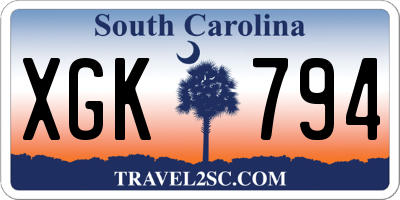 SC license plate XGK794