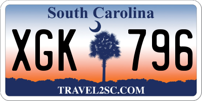 SC license plate XGK796