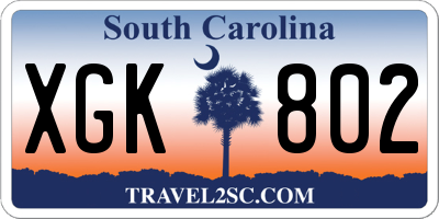 SC license plate XGK802
