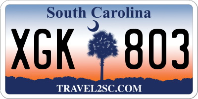 SC license plate XGK803