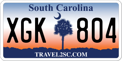 SC license plate XGK804