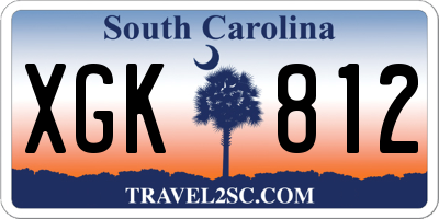 SC license plate XGK812