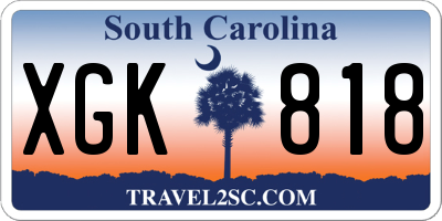 SC license plate XGK818