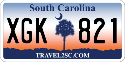 SC license plate XGK821