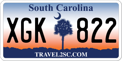 SC license plate XGK822