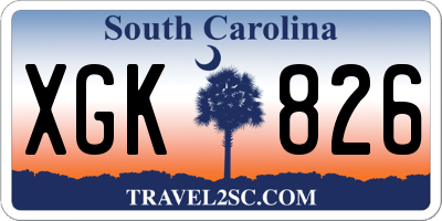 SC license plate XGK826