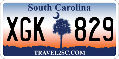 SC license plate XGK829