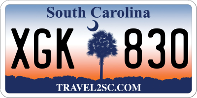 SC license plate XGK830