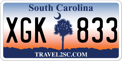 SC license plate XGK833