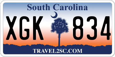 SC license plate XGK834