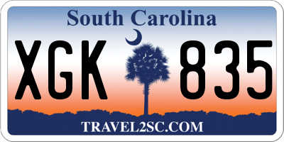 SC license plate XGK835