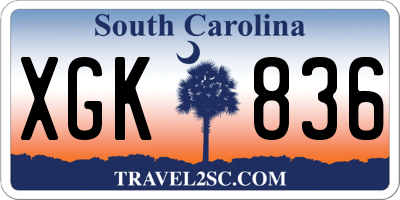 SC license plate XGK836