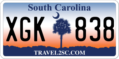 SC license plate XGK838