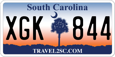 SC license plate XGK844