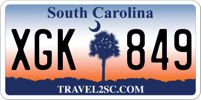 SC license plate XGK849