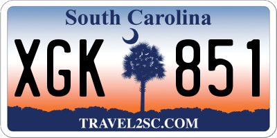 SC license plate XGK851